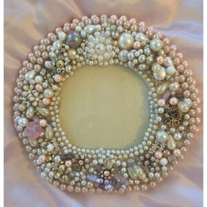 Vintage Upcycled Jeweled Photo Picture Frame 5" X 4"  Baby Wedding Engagement